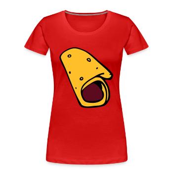 crepe galette saucisse - T-shirt bio Premium Femme - rouge - Devant - Mia (176cm)