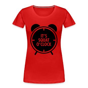 It's Squat O'Clock - Women's Premium Organic T-Shirt - red - Front - Mia (176cm)