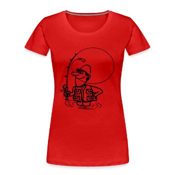 angeln spass - Frauen Premium Bio T-Shirt - Rot - Vorne - Mia (176cm)