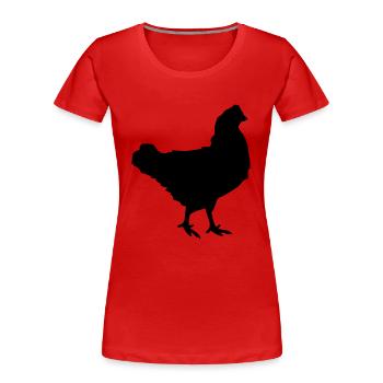 huhn silhouette design - Frauen Premium Bio T-Shirt - Rot - Vorne - Mia (176cm)