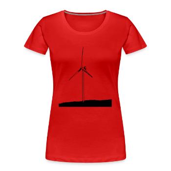 Windrad - Frauen Premium Bio T-Shirt - Rot - Vorne - Mia (176cm)