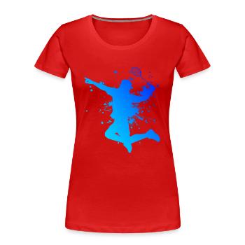 Joueur de badminton Badminton Hommes - T-shirt bio Premium Femme - rouge - Devant - Mia (176cm)