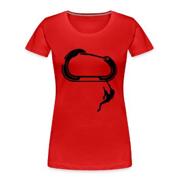 Bouldering Climbing Climbing - Women's Premium Organic T-Shirt - red - Front - Mia (176cm)