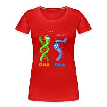 DNA RNA still single - Women's Premium Organic T-Shirt - red - Front - Mia (176cm)