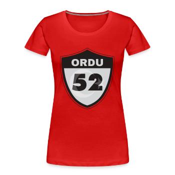 Ordu - T-shirt bio Premium Femme - rouge - Devant - Mia (176cm)