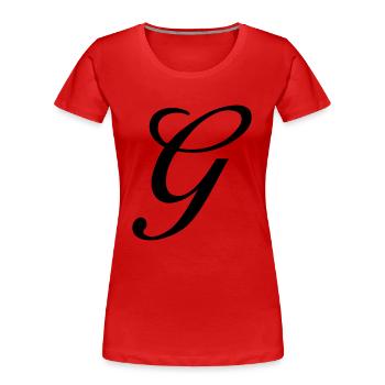 G - T-shirt bio Premium Femme - rouge - Devant - Mia (176cm)