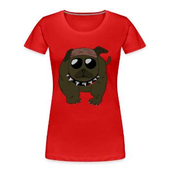 Böser Hund - Frauen Premium Bio T-Shirt - Rot - Vorne - Mia (176cm)