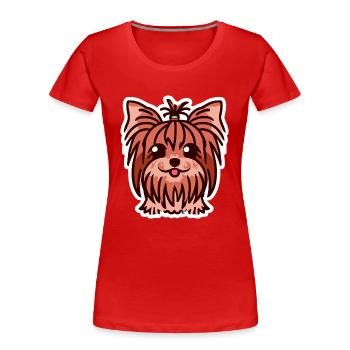 Cute Yorkshire Terrier Hundeliebhaber Yorkie - Frauen Premium Bio T-Shirt - Rot - Vorne - Mia (176cm)