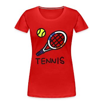 J'aime le tennis - i love tennis - T-shirt bio Premium Femme - rouge - Devant - Mia (176cm)