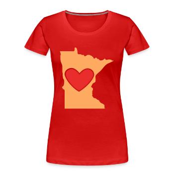 Liebe Minnesota Design für stolze Minnesotaner - Frauen Premium Bio T-Shirt - Rot - Vorne - Mia (176cm)
