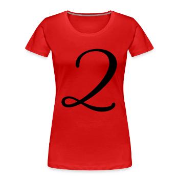 2 - Women's Premium Organic T-Shirt - red - Front - Mia (176cm)