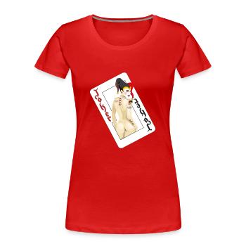 Joker (Deck) - Casino Serie - Frauen Premium Bio T-Shirt - Rot - Vorne - Mia (176cm)