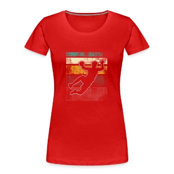 Handball Handballeur - T-shirt bio Premium Femme - rouge - Devant - Mia (176cm)