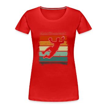 Handball Handballeur - T-shirt bio Premium Femme - rouge - Devant - Mia (176cm)