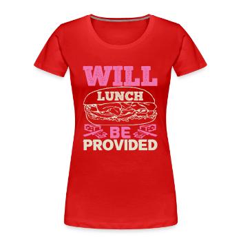 WIRD MITTAGESSEN ZUR VERFÜGUNG GESTELLT HUND - Frauen Premium Bio T-Shirt - Rot - Vorne - Mia (176cm)