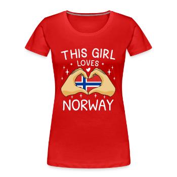 Norway flag Scandinavia Norwegian flag - Women's Premium Organic T-Shirt - red - Front - Mia (176cm)