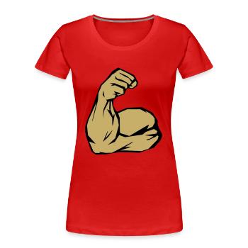 bizeps - Frauen Premium Bio T-Shirt - Rot - Vorne - Mia (176cm)