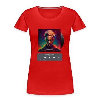 Mind my mood, Pochette d’album, Art de la musique, Chemises AI - T-shirt bio Premium Femme - rouge - Devant - Mia (176cm)