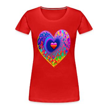 Mit Herz - Frauen Premium Bio T-Shirt - Rot - Vorne - Mia (176cm)