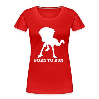 Triathlon Swim Bike Run Marathon - Women's Premium Organic T-Shirt - red - Front - Mia (176cm)
