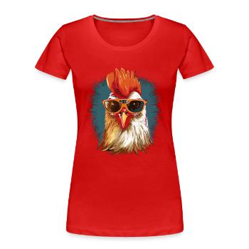 Hahn Sonnenbrille - Frauen Premium Bio T-Shirt - Rot - Vorne - Mia (176cm)