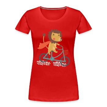 Fahrrad - Frauen Premium Bio T-Shirt - Rot - Vorne - Mia (176cm)