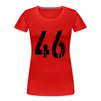 46 Nummer 46 - Frauen Premium Bio T-Shirt - Rot - Vorne - Mia (176cm)
