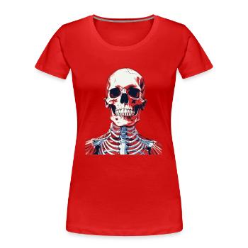Squelette - T-shirt bio Premium Femme - rouge - Devant - Mia (176cm)