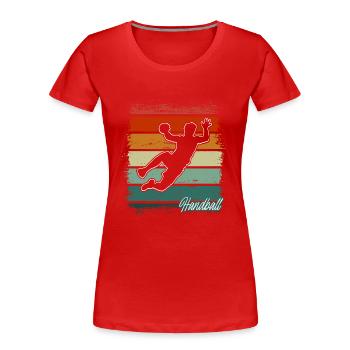 Handballeur Handballeur - T-shirt bio Premium Femme - rouge - Devant - Mia (176cm)
