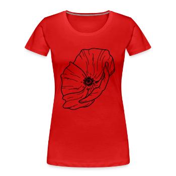 Mohn Blume - Frauen Premium Bio T-Shirt - Rot - Vorne - Mia (176cm)