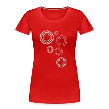 Kreise, grafische Muster, Muster - Frauen Premium Bio T-Shirt - Rot - Vorne - Mia (176cm)