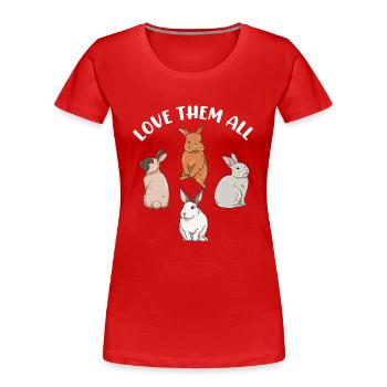 Süße Kaninchen Design für Hasen Besitzer - Frauen Premium Bio T-Shirt - Rot - Vorne - Mia (176cm)