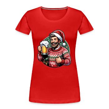 Toast de Noël à votre santé - T-shirt bio Premium Femme - rouge - Devant - Mia (176cm)