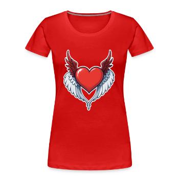 coeur rouge avec des ailes - T-shirt bio Premium Femme - rouge - Devant - Mia (176cm)