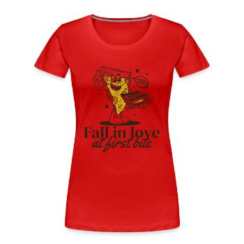 Pizza Comic - Frauen Premium Bio T-Shirt - Rot - Vorne - Mia (176cm)