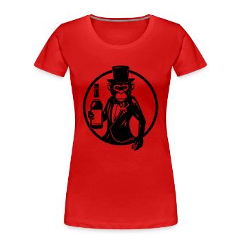 Besoffener Affe Saufen Drunk - Frauen Premium Bio T-Shirt - Rot - Vorne - Mia (176cm)