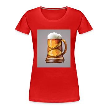 Brezelbier - Frauen Premium Bio T-Shirt - Rot - Vorne - Mia (176cm)