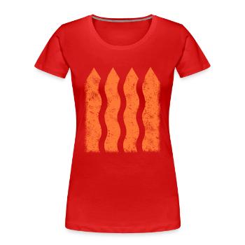 Vagues lignes ornement - T-shirt bio Premium Femme - rouge - Devant - Mia (176cm)