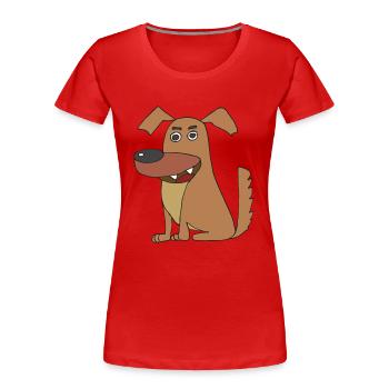 Chien Drôle - T-shirt bio Premium Femme - rouge - Devant - Mia (176cm)