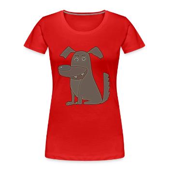 Chien Brun - T-shirt bio Premium Femme - rouge - Devant - Mia (176cm)