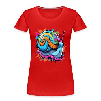 Escargot de fête Escargot de vignoble coloré - T-shirt bio Premium Femme - rouge - Devant - Mia (176cm)