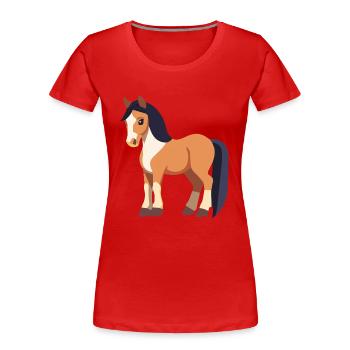 Cheval mignon - T-shirt bio Premium Femme - rouge - Devant - Mia (176cm)