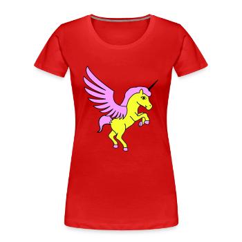einhorn unicorn - Frauen Premium Bio T-Shirt - Rot - Vorne - Mia (176cm)
