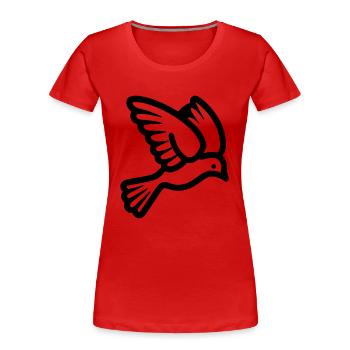 Colombe - T-shirt bio Premium Femme - rouge - Devant - Mia (176cm)