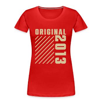 Original 2013 Authentic 2013 Vintage Bursdag - Women's Premium Organic T-Shirt - red - Front - Mia (176cm)