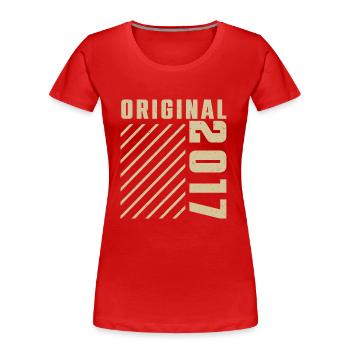 Original 2017 Authentic 2017 Vintage Bursdag - Women's Premium Organic T-Shirt - red - Front - Mia (176cm)