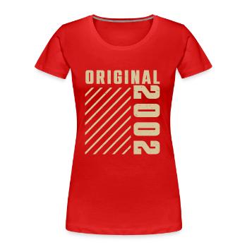 Original 2002 Authentic 2002 Vintage Bursdag - T-shirt bio Premium Femme - rouge - Devant - Mia (176cm)