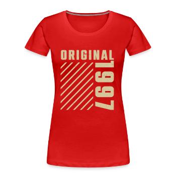 Original 1997 Authentic 1997 Vintage Bursdag - Women's Premium Organic T-Shirt - red - Front - Mia (176cm)