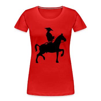 Cavalier samouraï - T-shirt bio Premium Femme - rouge - Devant - Mia (176cm)