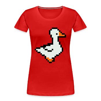 pixel ente - Frauen Premium Bio T-Shirt - Rot - Vorne - Mia (176cm)